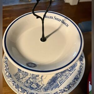 Blue and White Two-Tiered Server